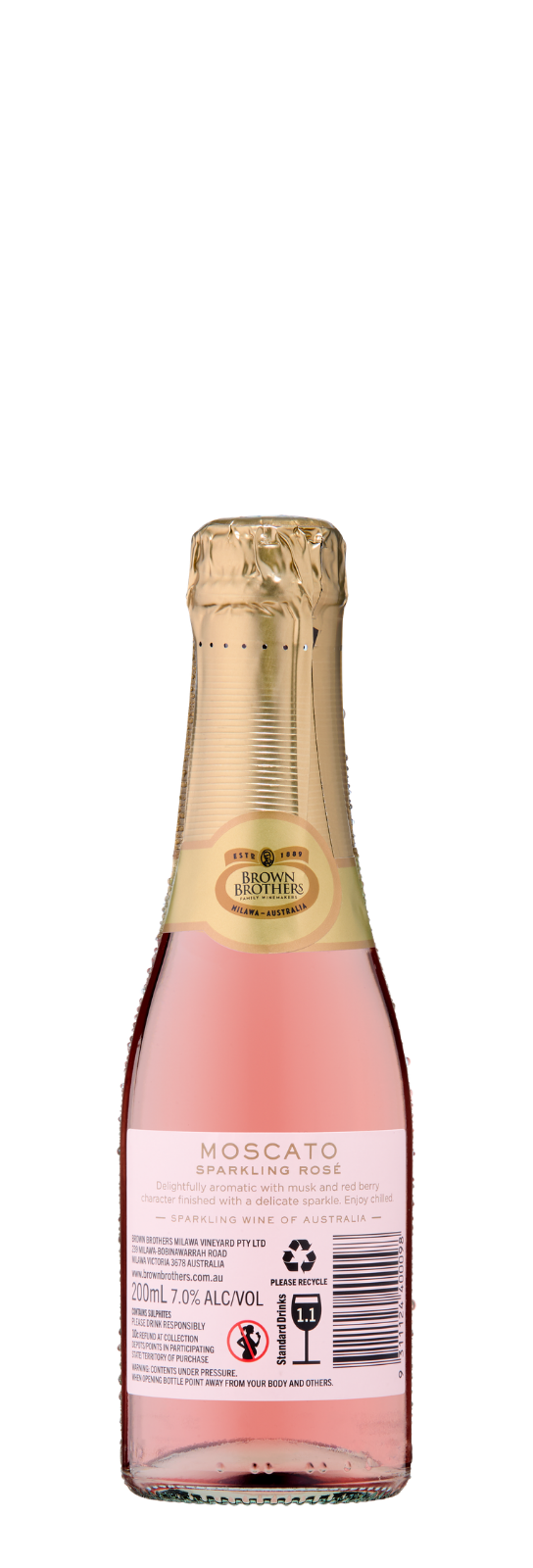 Sparkling Moscato Rosé  200ml mini bottles